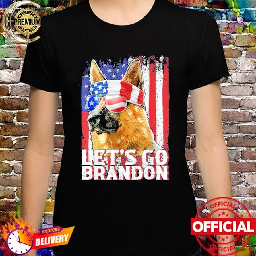 Lets Go Brandon Funny Dog US Flag shirt