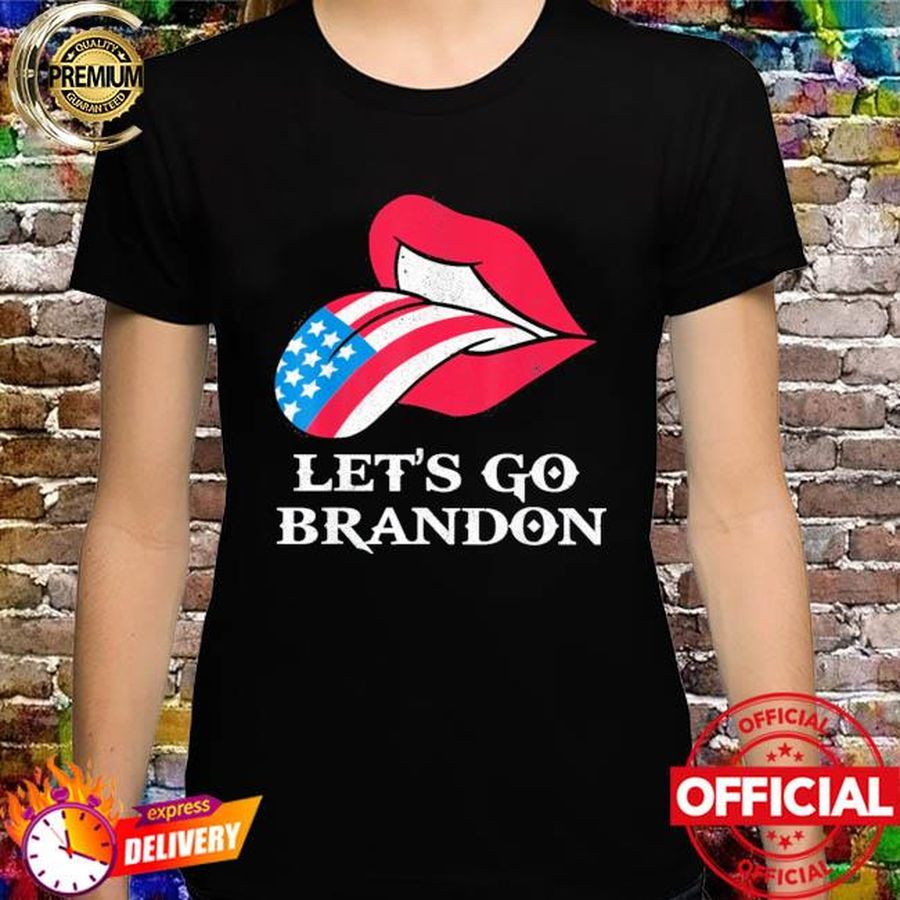 Let’s Go Brandon Tongue Lips US Flag Shirt