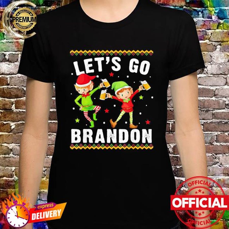 Let’s Go Branson Brandon Ugly Christmas Sweater Cute Elf Shirt