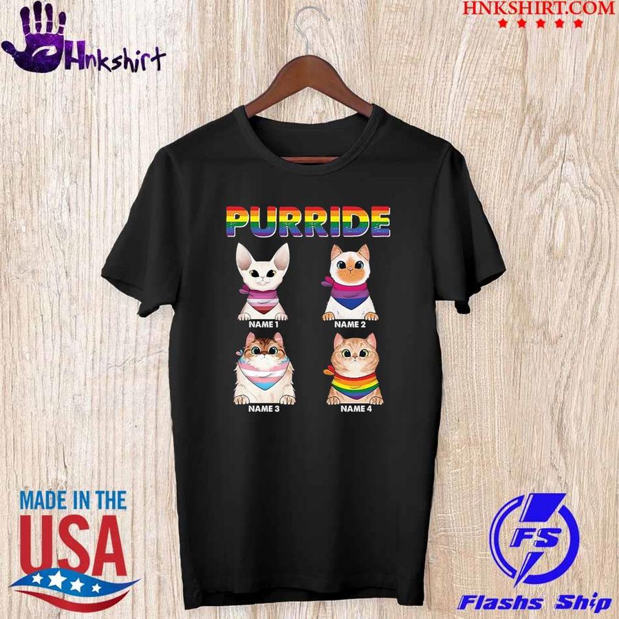 LGBT Cat Purride name 1 name 2 name 3 name 4 shirt