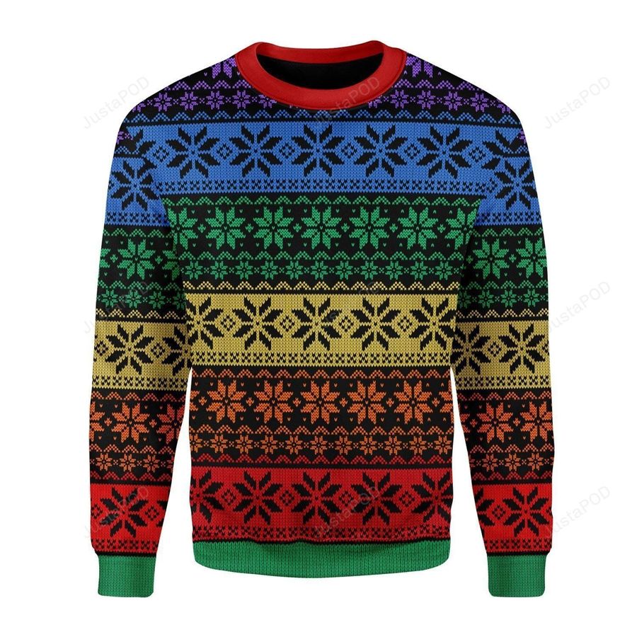 LGBT Pride Flag Ugly Christmas Sweater All Over Print Sweatshirt