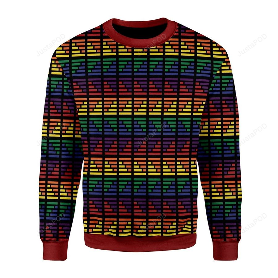 LGBTQ Flag Stripes Ugly Christmas Sweater All Over Print Sweatshirt
