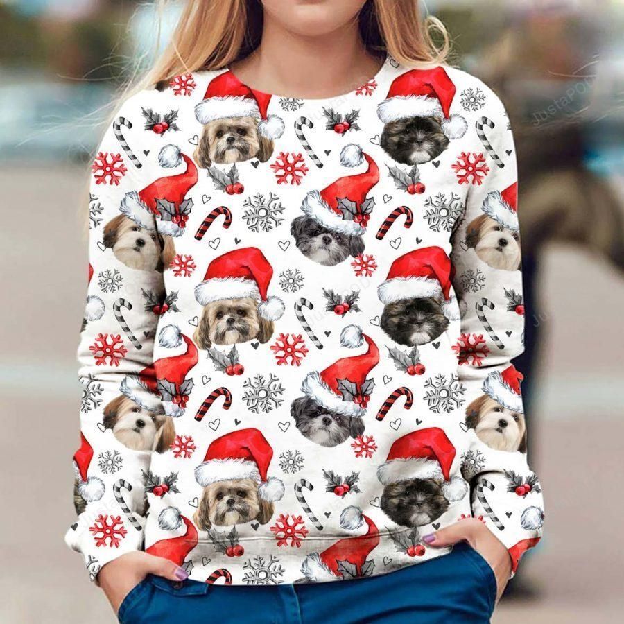 Lhasa Apso Dog Ugly Christmas Sweater, All Over Print Sweatshirt, Ugly Sweater, Christmas Sweaters, Hoodie, Sweater