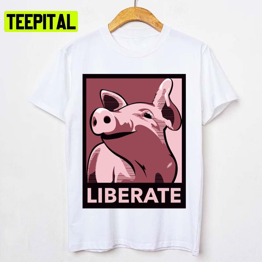 Liberate Poster Style Rose Funny Pig Design Unisex T-Shirt Poster Home Decor Poster Canvas