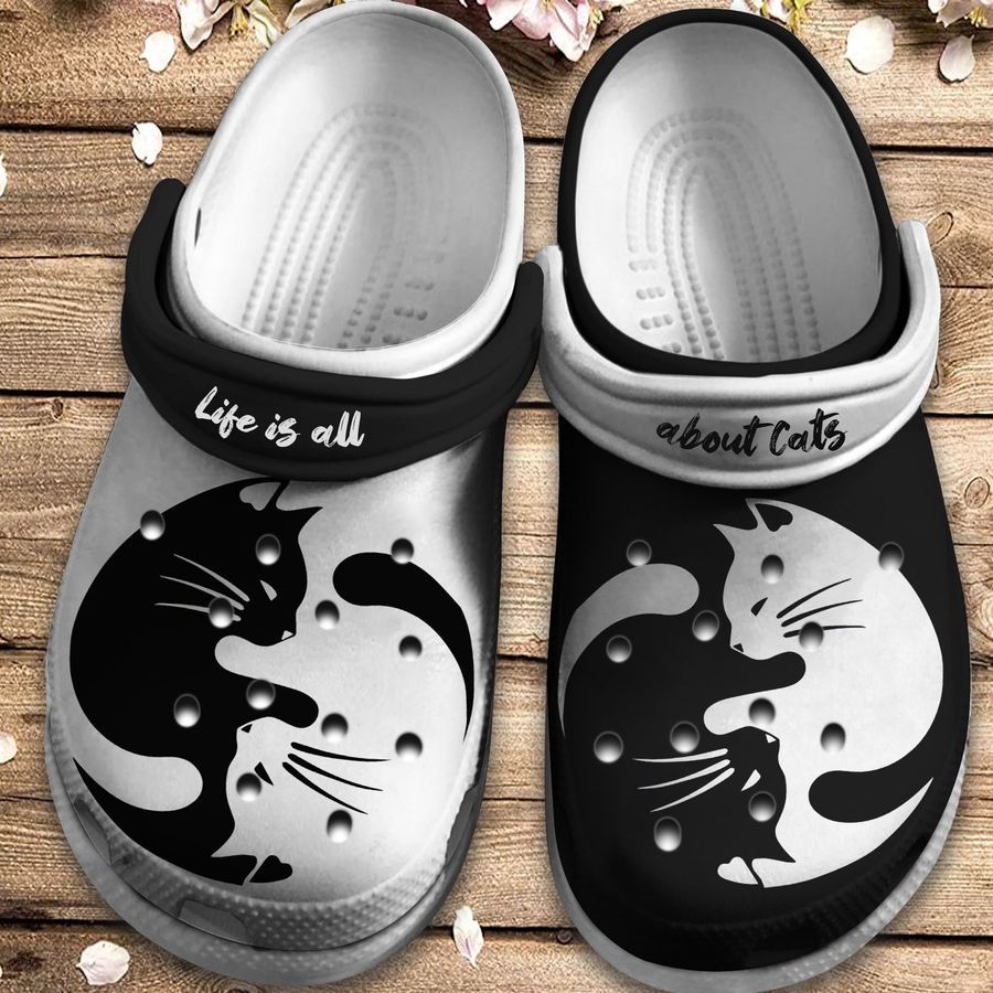 Life Is All About Cats Summer Crocs Shoes Clogs Gift For Birthday - Baw-Cat