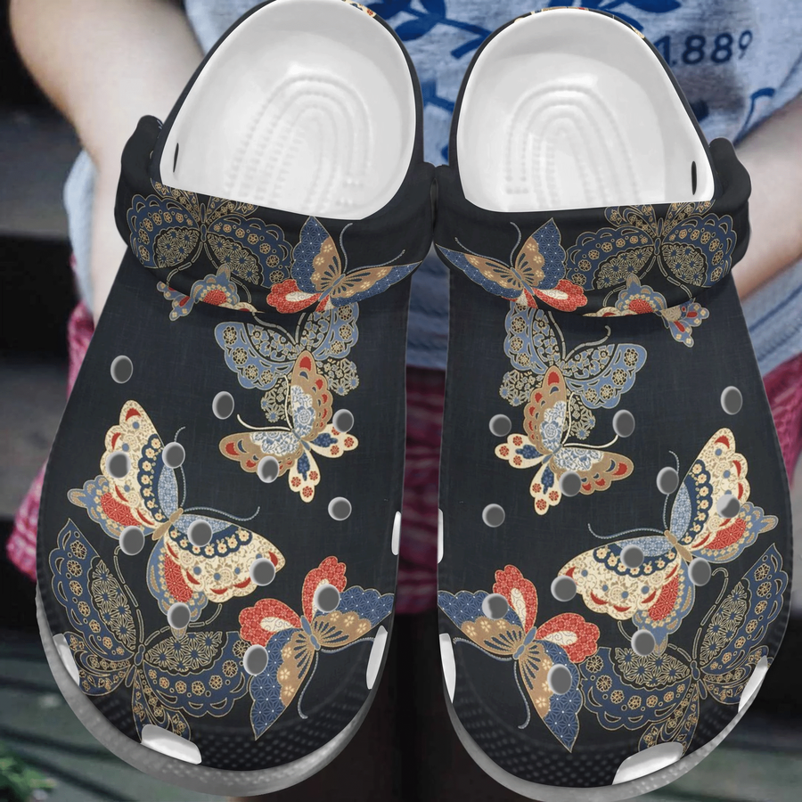 Lighting Buttefly Magic 5 Gift For Lover Rubber Crocs Crocband Clogs, Comfy Footwear.png