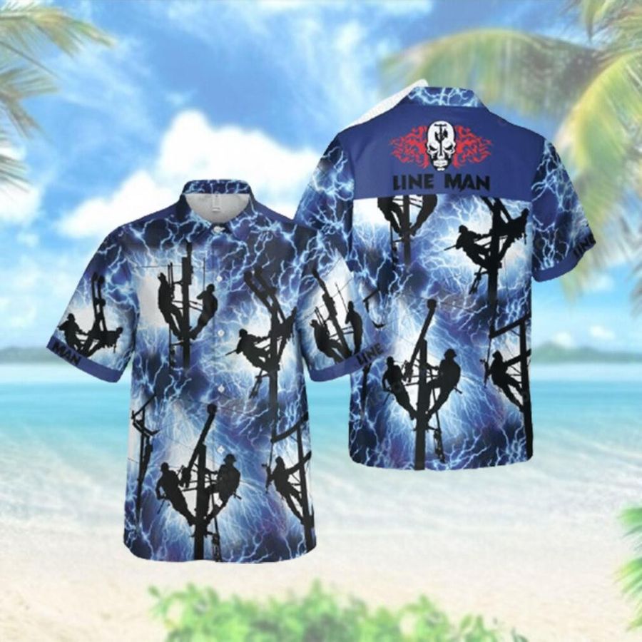 Lineman Thunder Storm Hawaiian Hawaiian Shirt