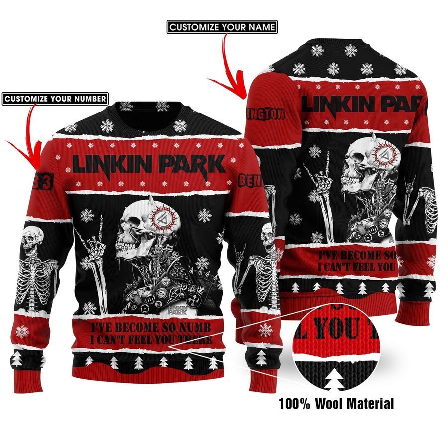 Linkin park rock band KNITTED Ugly SWEATER
