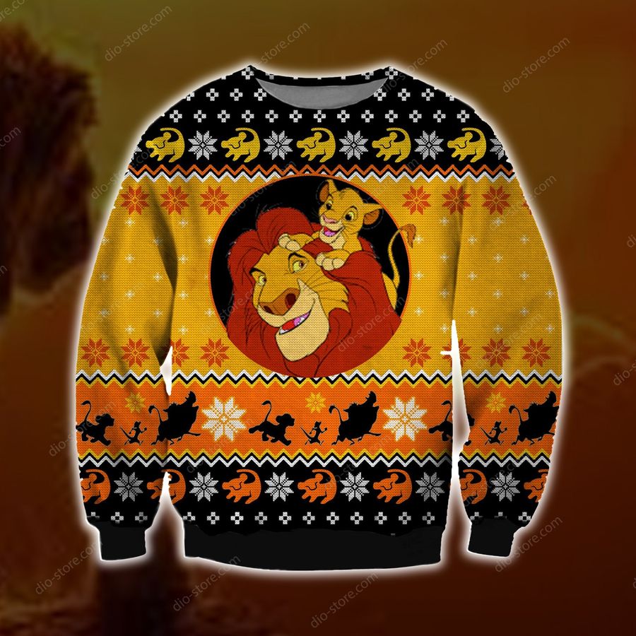 Lion King Knitting Pattern 3D Print Ugly Christmas Sweater Hoodie All Over Printed Cint10617, All Over Print, 3D Tshirt, Hoodie, Sweatshirt