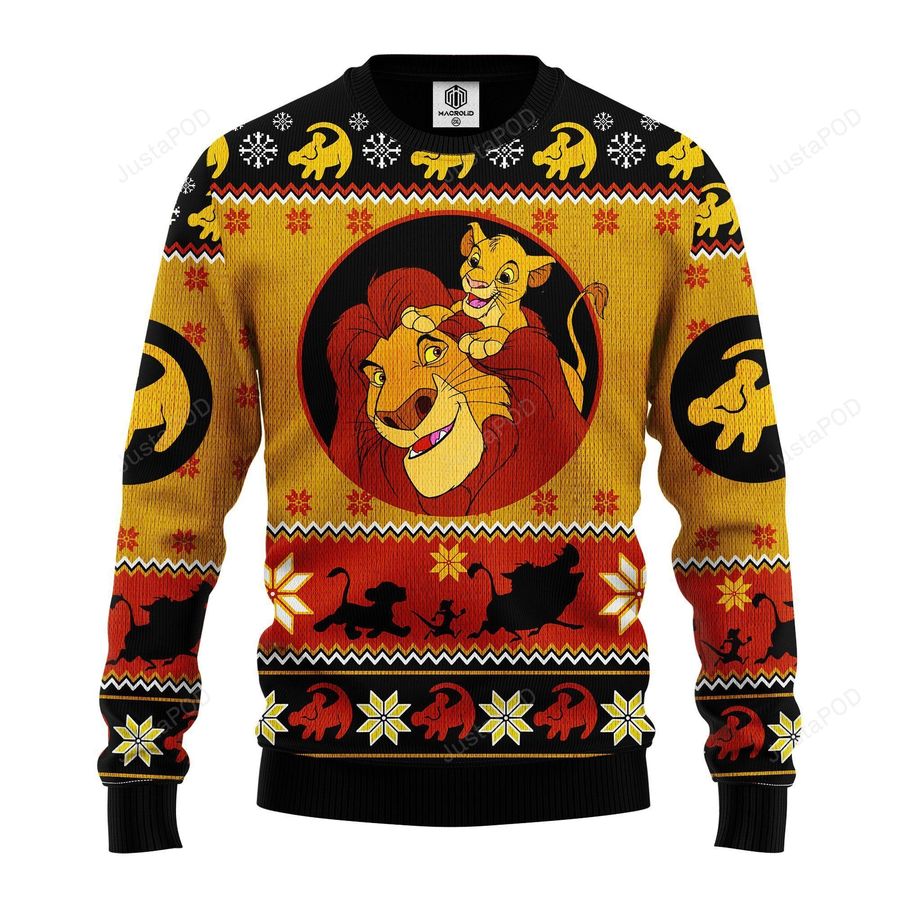 Lion King Simba Ugly Christmas Sweater Ugly Sweater Christmas Sweaters
