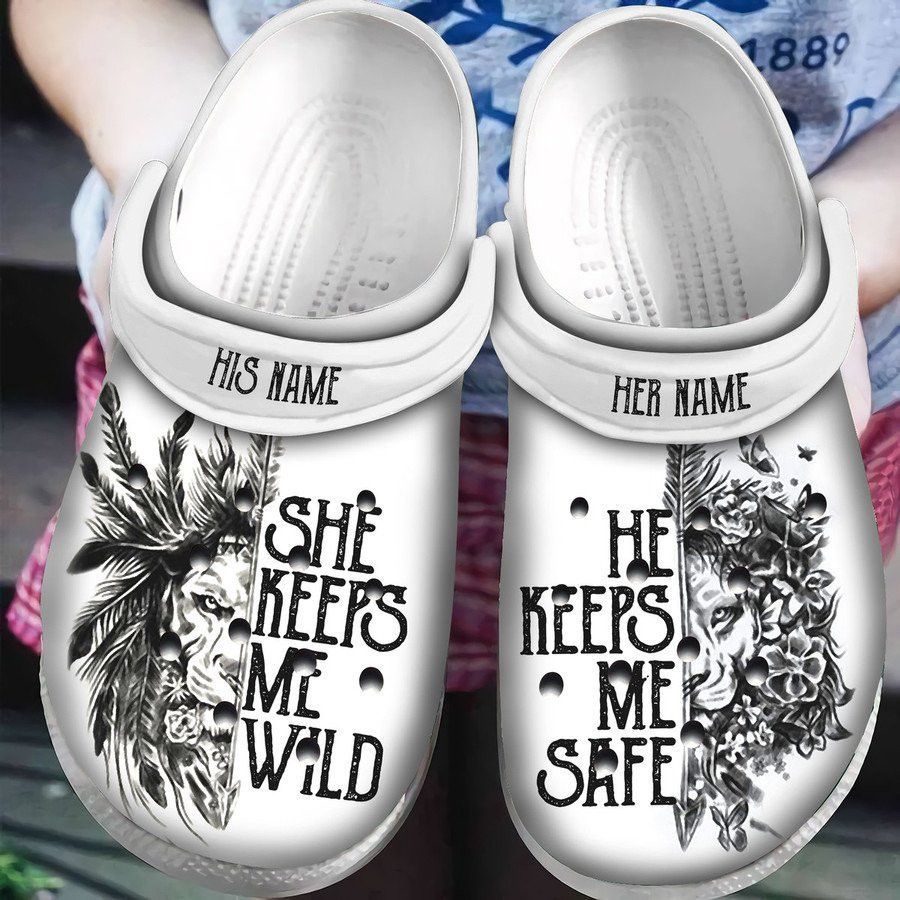 Lion She Keeps Me Safe Clogs Crocs Shoes Birthday Gifts For Boyfriend Husband - Ln-Safe153