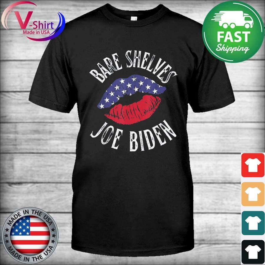 Lip American flag Bare Shelves Biden Meme 2021 T-Shirt