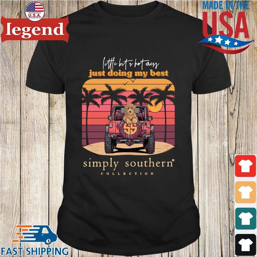Little bit of hot mess just doing my best simply southern collection retro sunset shirt