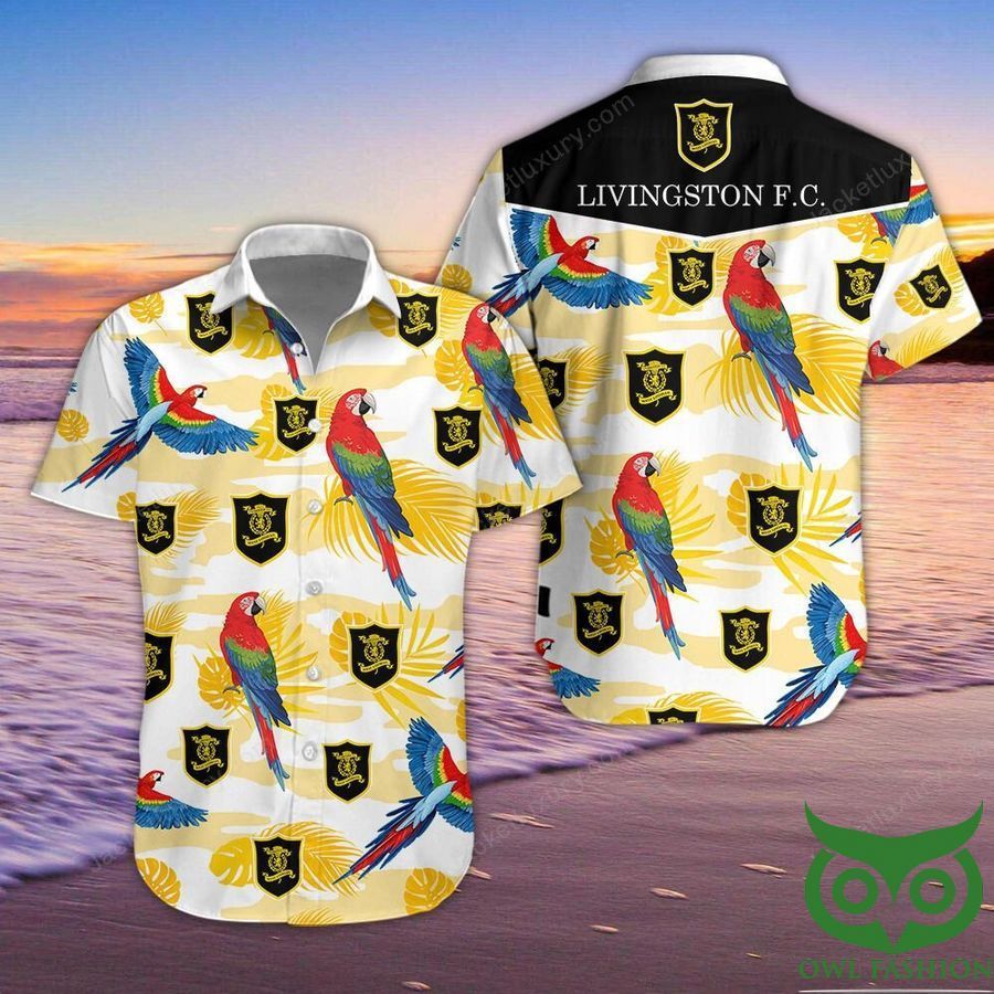Livingston F.C. Parrot Yellow White Hawaiian Shirt