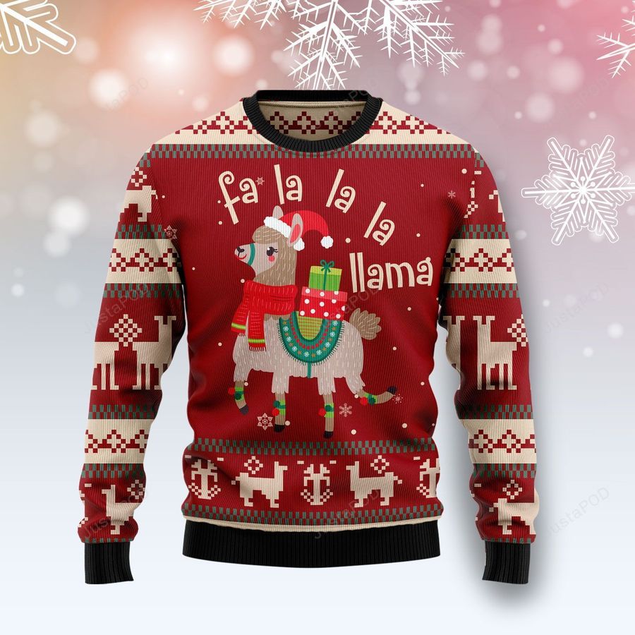 Llama Lalala Ugly Christmas Sweater All Over Print Sweatshirt Ugly