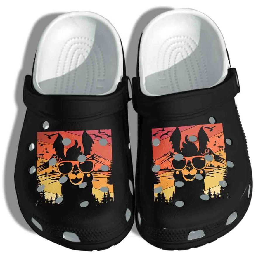 Llama Shoes - Retro Style Alpaca Crocs Clog Birthday Gift For Man Woman Daughter Son