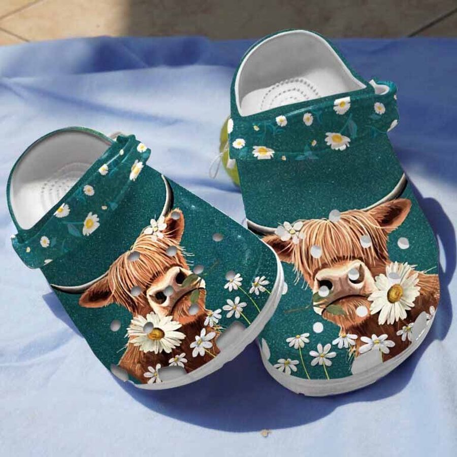 Longhorn Cattle Flower Clogs Crocs Shoes Birthday Christmas Gifts For Girls - Longhorn222