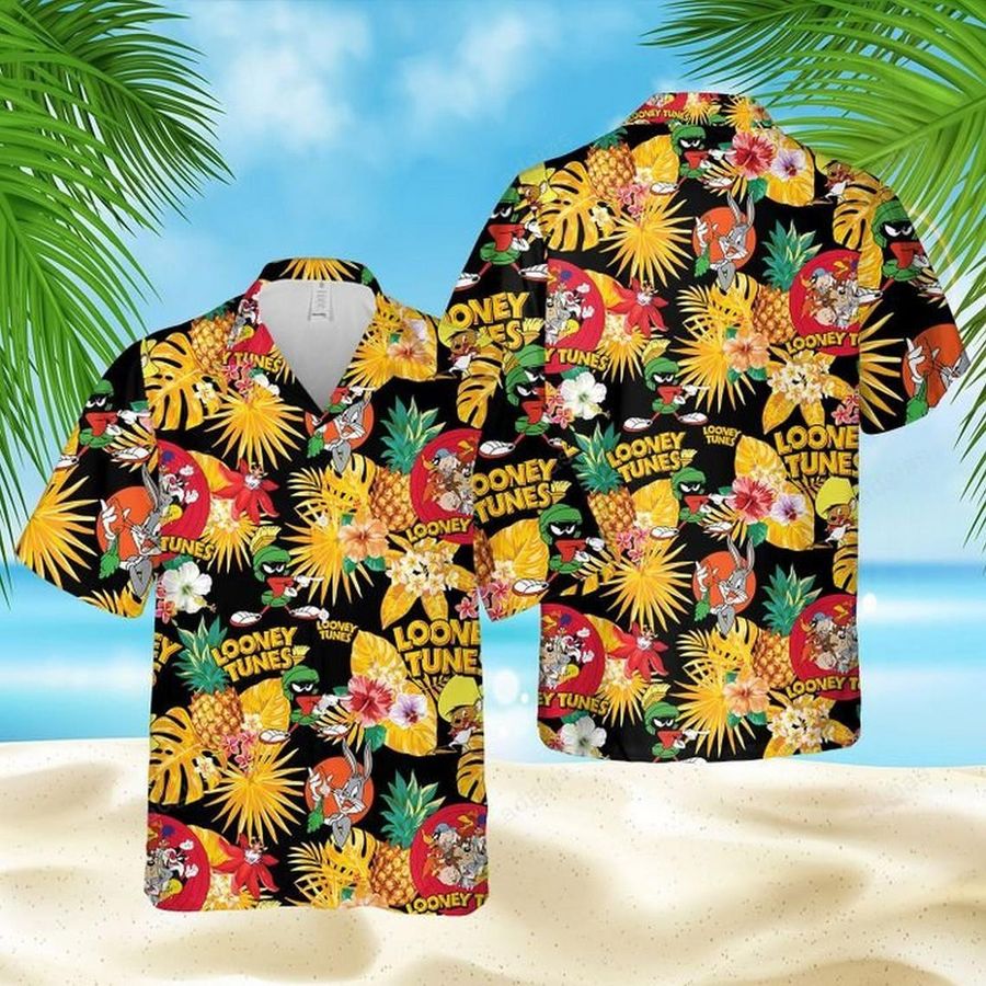 Loo-ney Tunes Pineapple Hawaiian Aloha Shirt