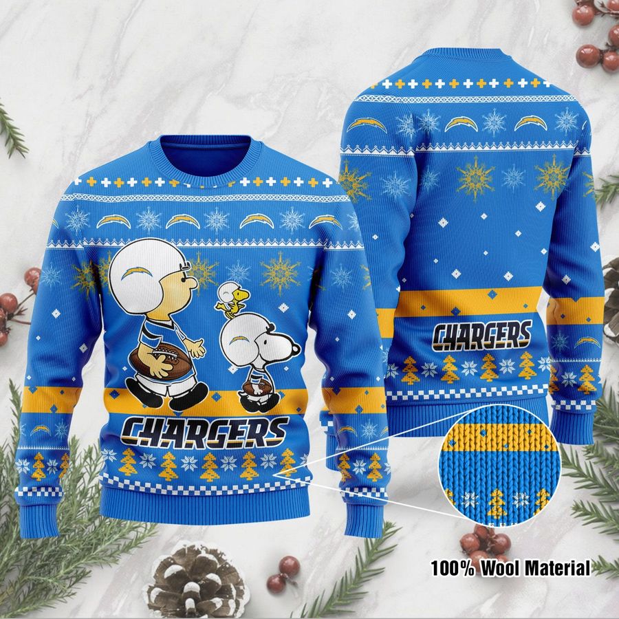 Los Angeles Chargers Funny Charlie Brown Peanuts Snoopy Ugly Christmas Sweater, Ugly Sweater, Christmas Sweaters, Hoodie, Sweatshirt, Sweater