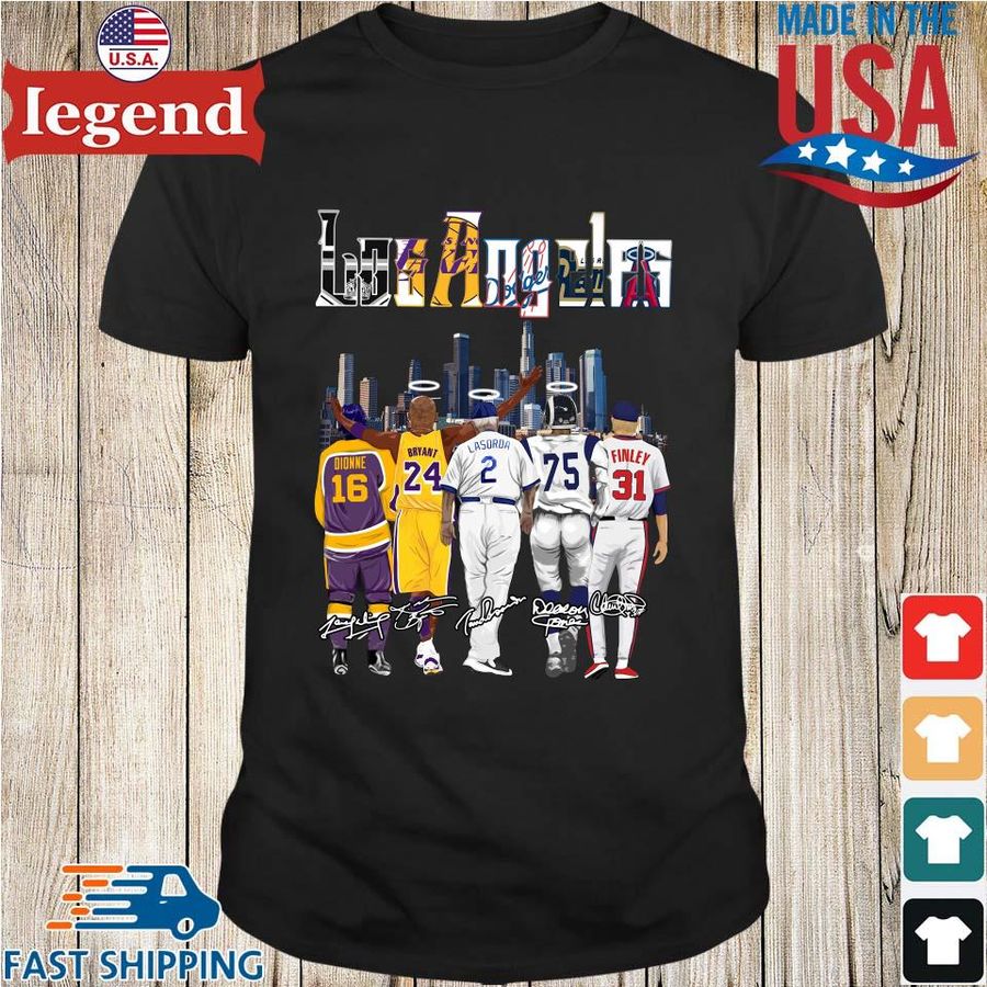 Los Angeles Marcel Dionne Kobe Bryant Tommy Lasorda Deacon Jones Signatures Shirt