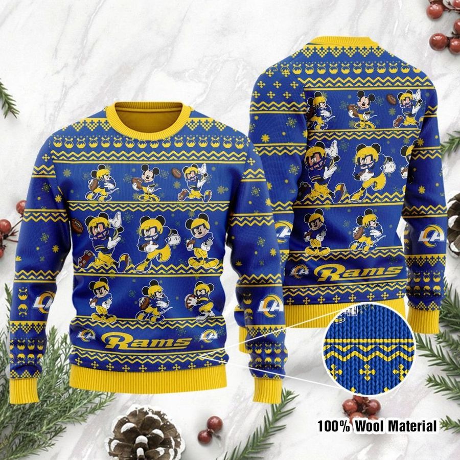 Los Angeles Rams Mickey Mouse Holiday Party Ugly Christmas Sweater, Ugly Sweater, Christmas Sweaters, Hoodie, Sweatshirt, Sweater