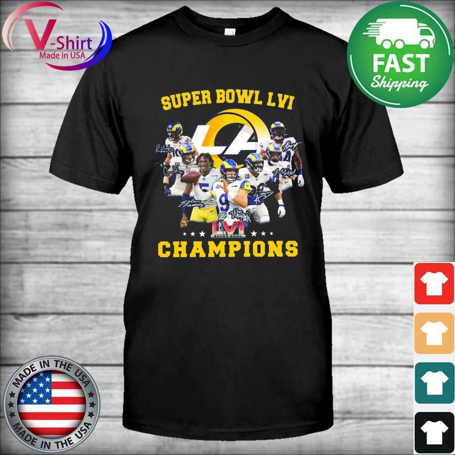 Los Angeles Rams Team Super Bowl LVI Champions Signatures Shirt
