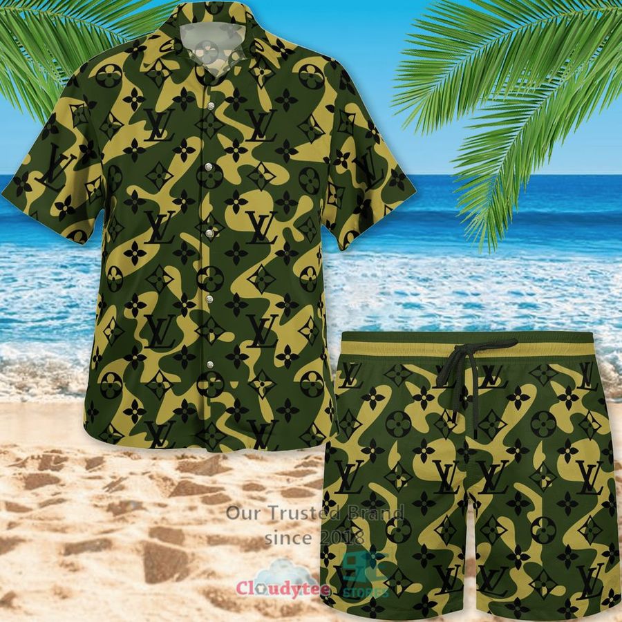 Louis Vuitton Green Camo Hawaiian Shirt, Short – LIMITED EDITION