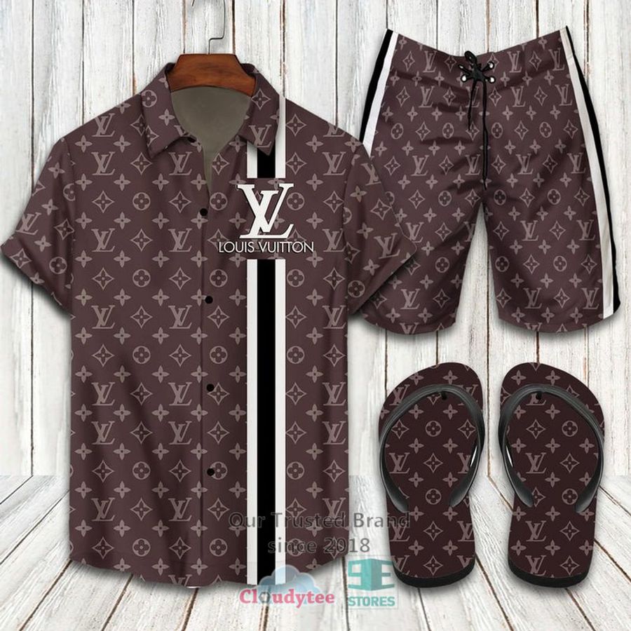 Louis Vuitton Stripes Hawaiian Shirt, Short, Flip-Flops – LIMITED EDITION