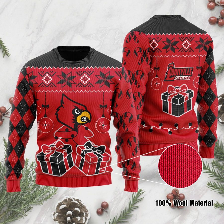 Louisville Cardinals Funny Ugly Christmas Sweater Ugly Sweater Christmas Sweaters