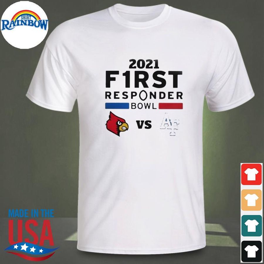 Louisville vs air force shirtam logo first responder bowl shirt