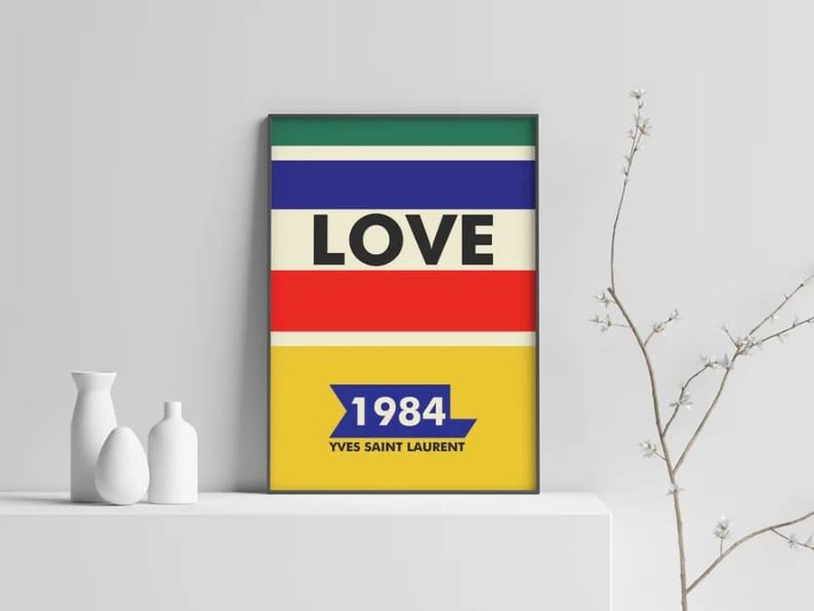 Love 1984 Yves Saint Laurent LGBT Poster Home Decor Poster Canvas