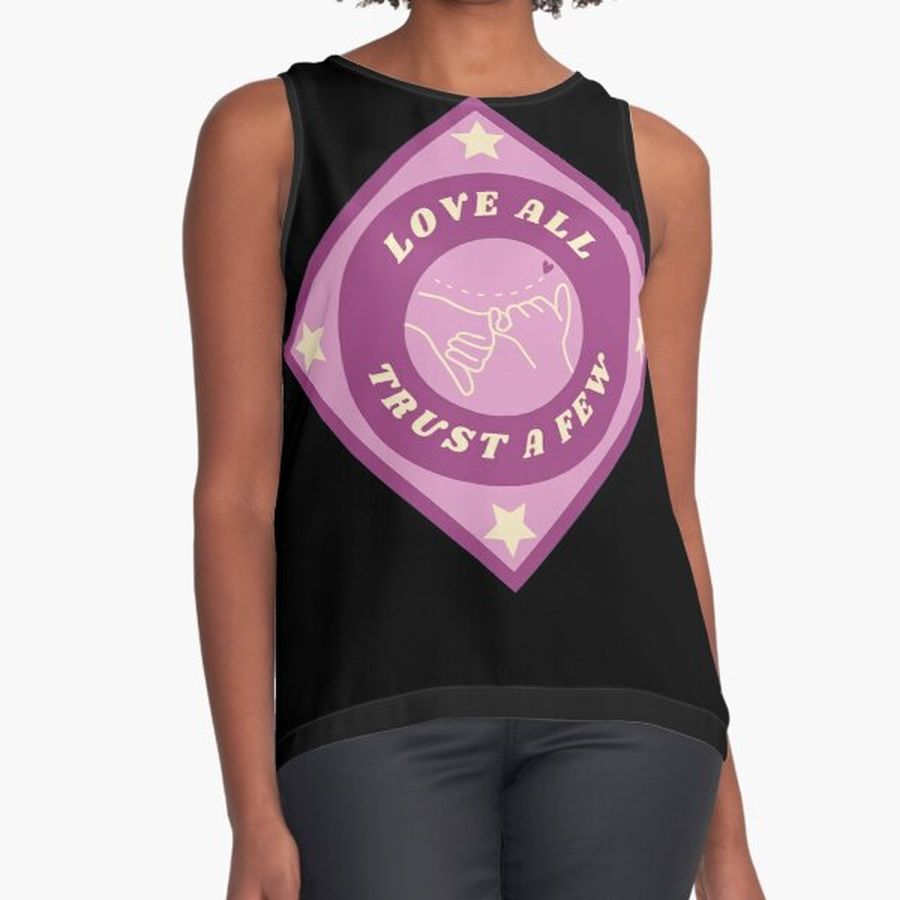 Love All Trust A Few Trust Motivation Inspiration Faith Funny Cute Quote (4B) Sleeveless Top