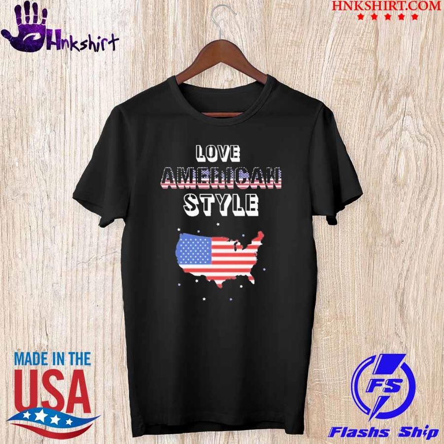 Love American style Map American flag shirt