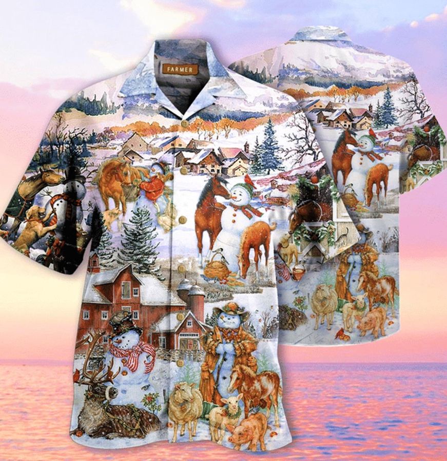 Love Horse And Farm Christmas Hawaiian Shirt