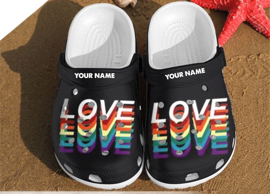 Love Is Love Custom Name Crocs Rubber Crocs Crocband Clogs Comfy Footwear Tl97 Personalized
