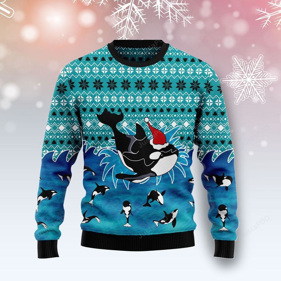 Love Oracle Whale Ugly Christmas Sweater All Over Print Sweatshirt