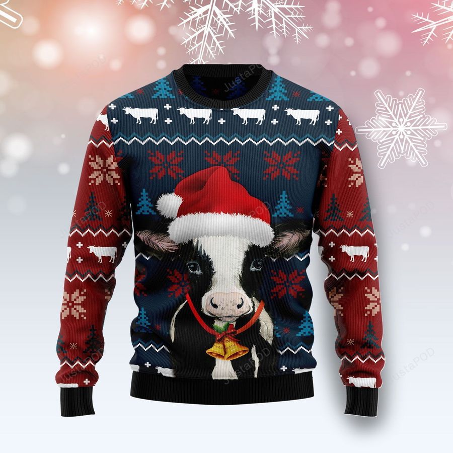 Lovely Cow Ugly Christmas Sweater All Over Print Sweatshirt Ugly