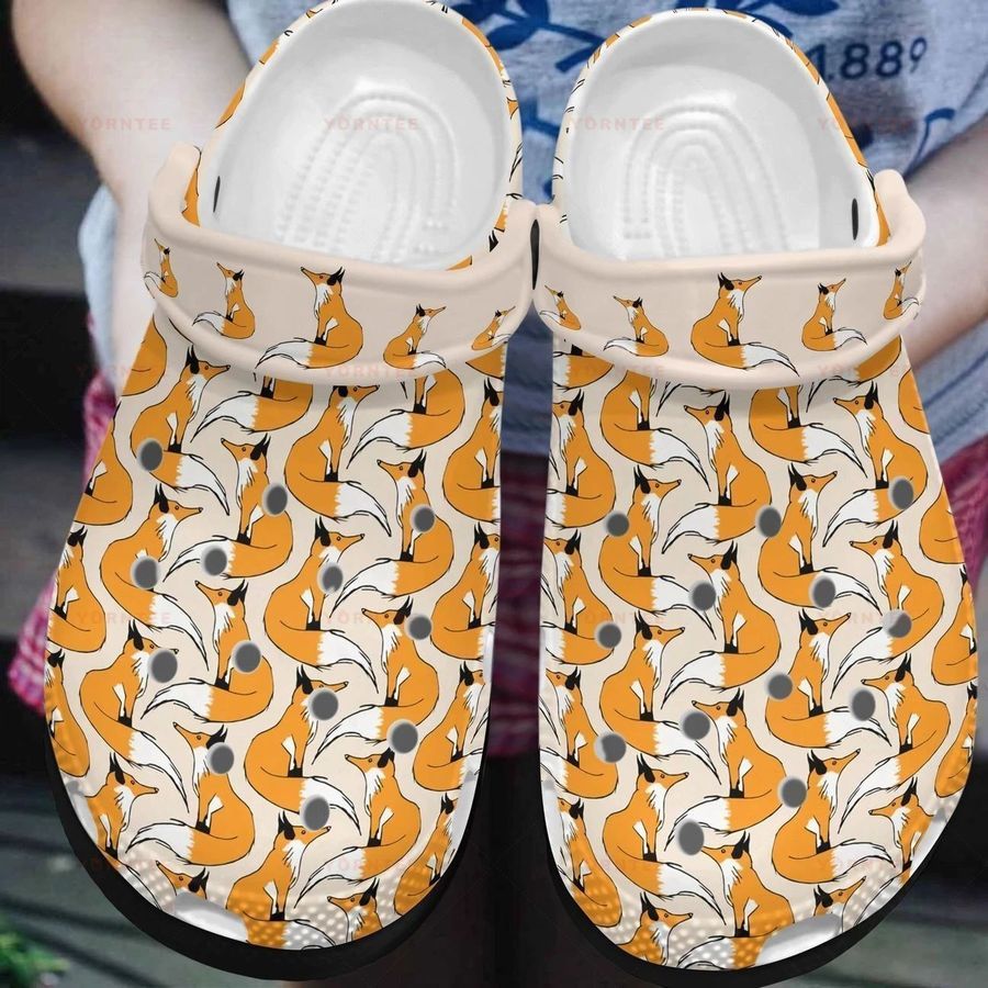 Lovely Fox Gift For Lover Rubber Crocs Crocband Clogs, Comfy Footwear