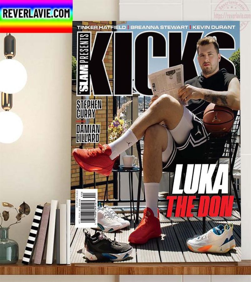 Luka Doncic x Jordan In Cover Magazine Slam Kicks Home Decor Poster Canvas