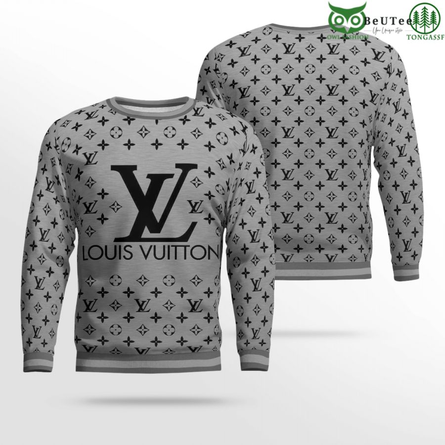 LV Louis Vuitton Paris Grey Premium 3D Ugly Sweater