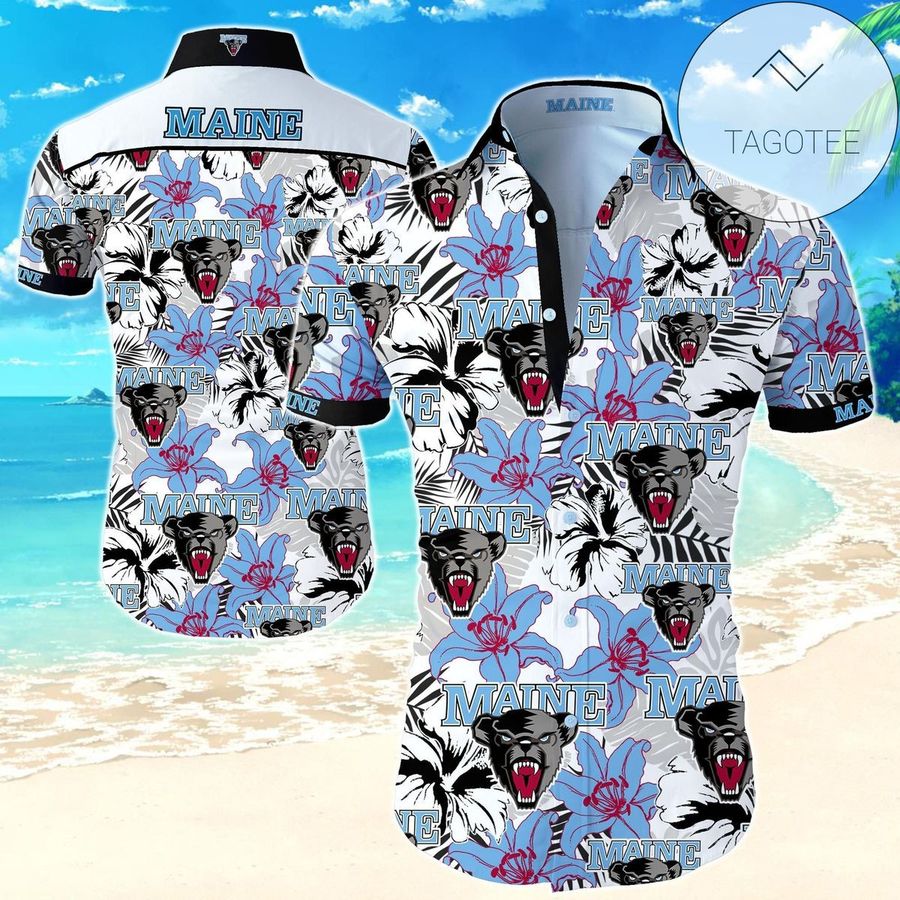 Maine Black Bears Authentic Hawaiian Shirt 2022 Summer Button Up Shirt For Men Beach Wear Short Sleeve Authentic Hawaiian Shirt 2022