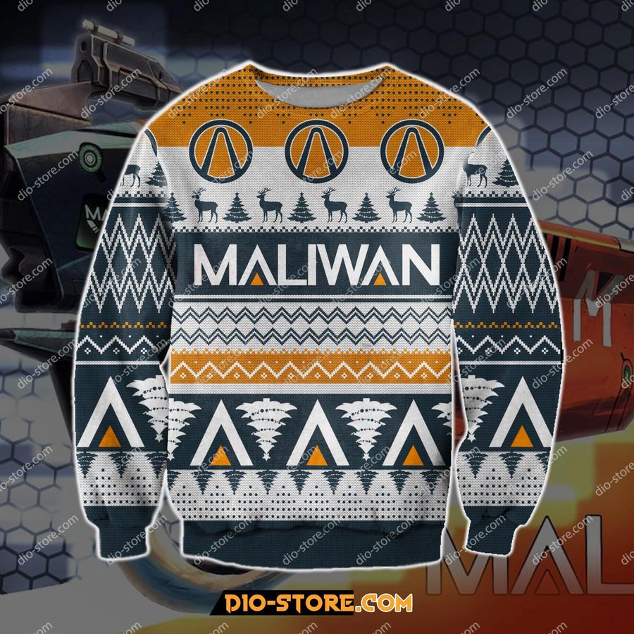 Maliwan Borderlands 3D Knitting Pattern Print Ugly Christmas Sweater Hoodie All Over Printed Cint10196, All Over Print, 3D Tshirt, Hoodie, Sweatshirt