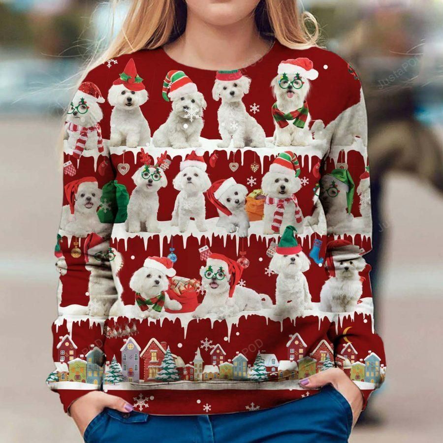 Maltese Snow Christmas Ugly Christmas Sweater, All Over Print Sweatshirt, Ugly Sweater, Christmas Sweaters, Hoodie, Sweater