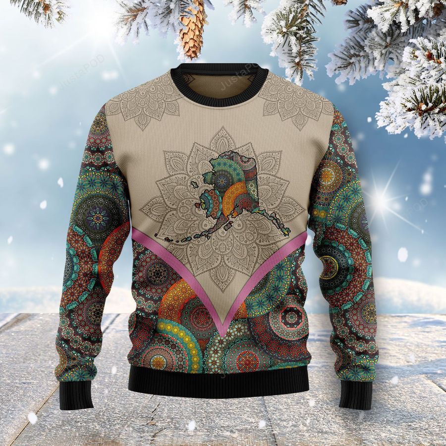 Mandala Alaska Home Christmas Ugly Sweater Ugly Sweater Christmas Sweaters