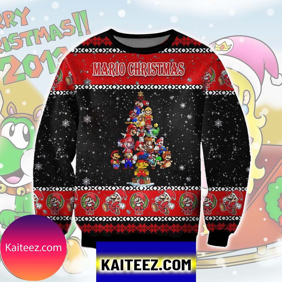 Mario 3d All Over Printed Christmas Ugly Sweater