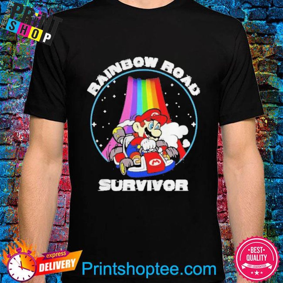 Mario kart rainbow road survivor shirt
