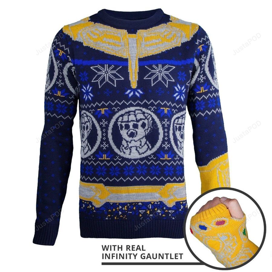 Marvel Avengers Thanos Knitted Ugly Sweater, Ugly Sweater, Christmas Sweaters, Hoodie, Sweater