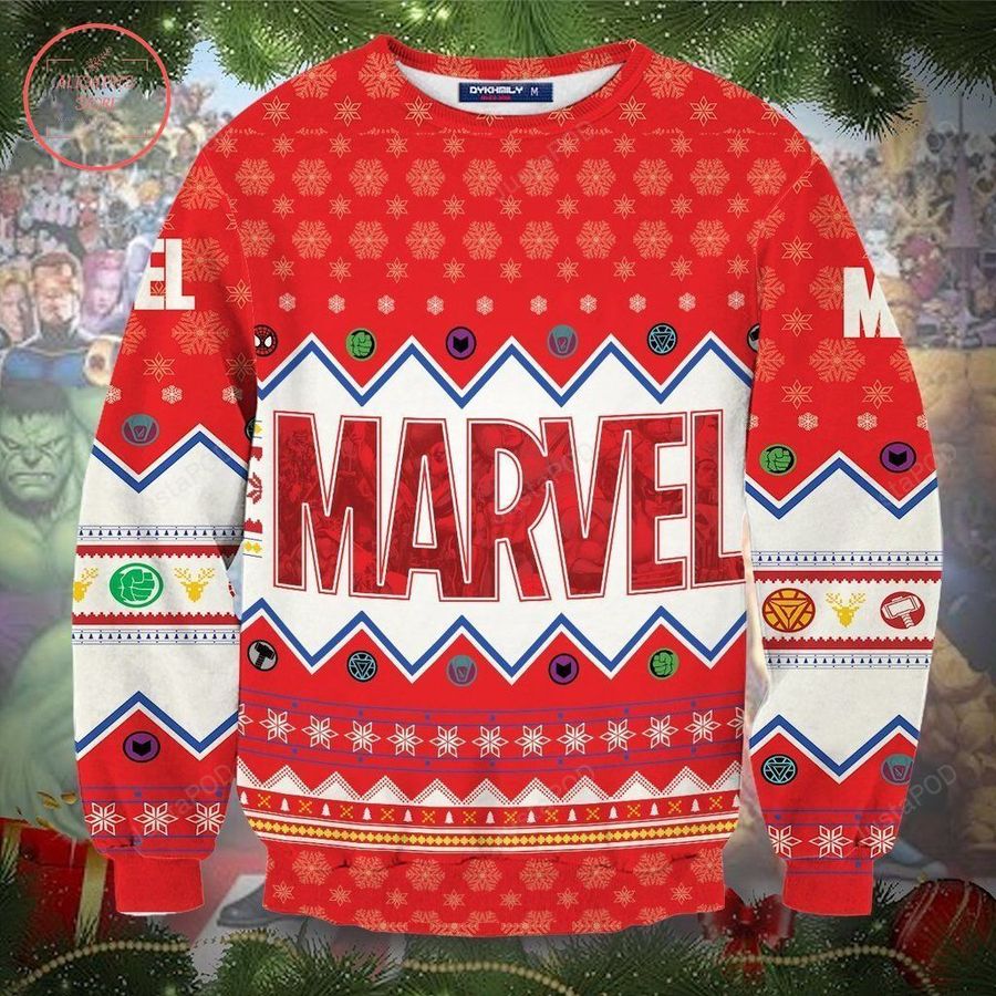Marvel Christmas Unisex Ugly Christmas Sweater, All Over Print Sweatshirt, Ugly Sweater, Christmas Sweaters, Hoodie, Sweater
