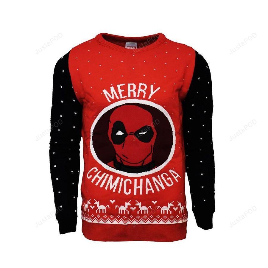 Marvel Deadpool Merry Chimichanga Christmas Ugly Sweater Ugly Sweater Christmas