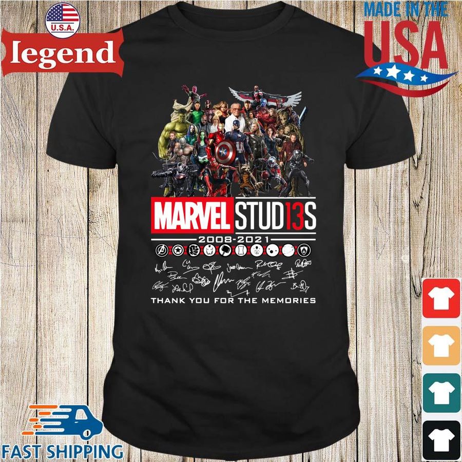 Marvel Studi13s 2008-2021 thank you for the memories signatures shirt
